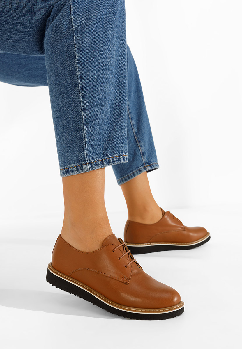 Chaussures derby en cuir chameau Casilas