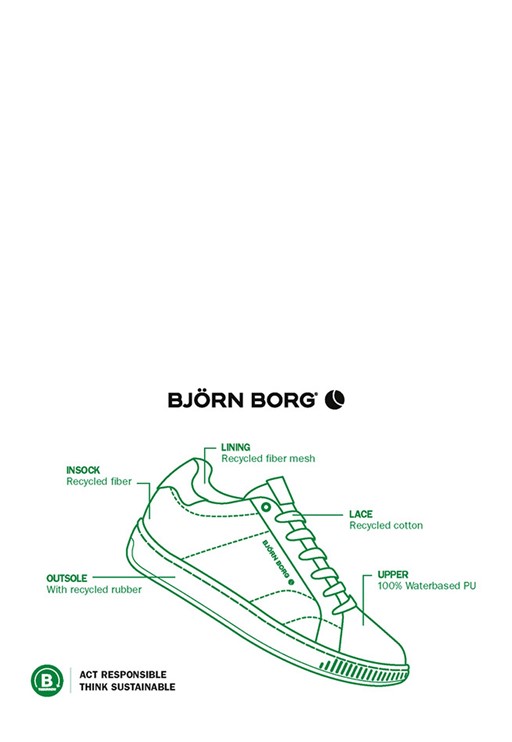Bjorn Borg T305 CLS BTM sneakers wit Pu
