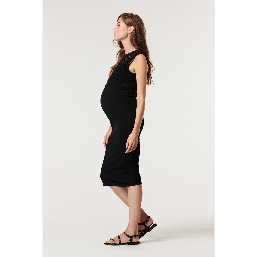 SUPERMOM Kleid Crochet Black