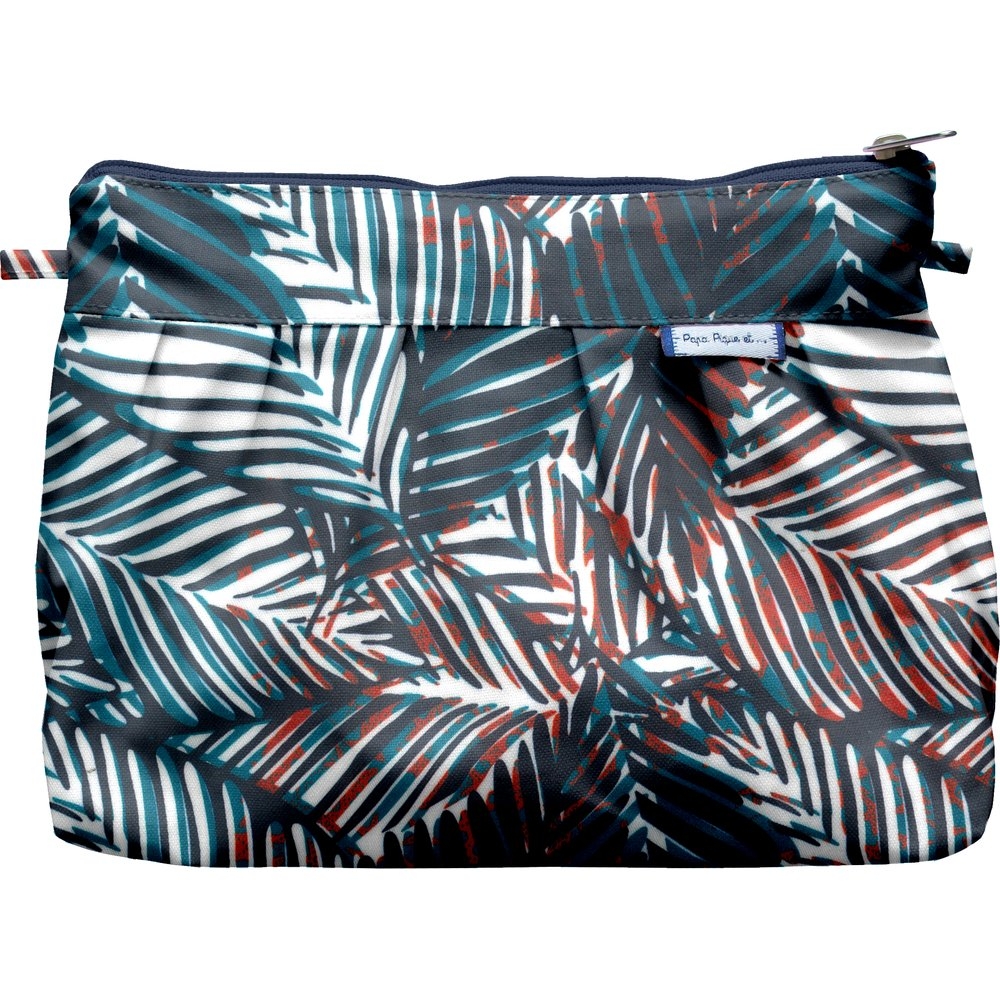 Pochette Plissée Feuillage Marine