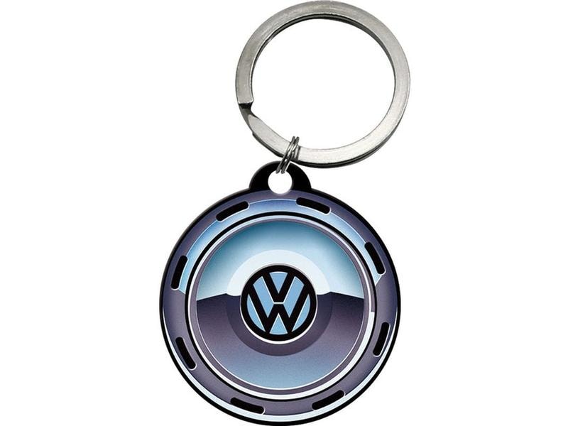 Nostalgic Art Schlüsselanhänger VW Rad Ø 4 cm, 1 Stück, Bla Anhänger mit VW Logo