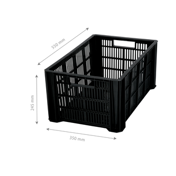 Stapelbare opbergkrat Heavy Duty 36 liter zwart