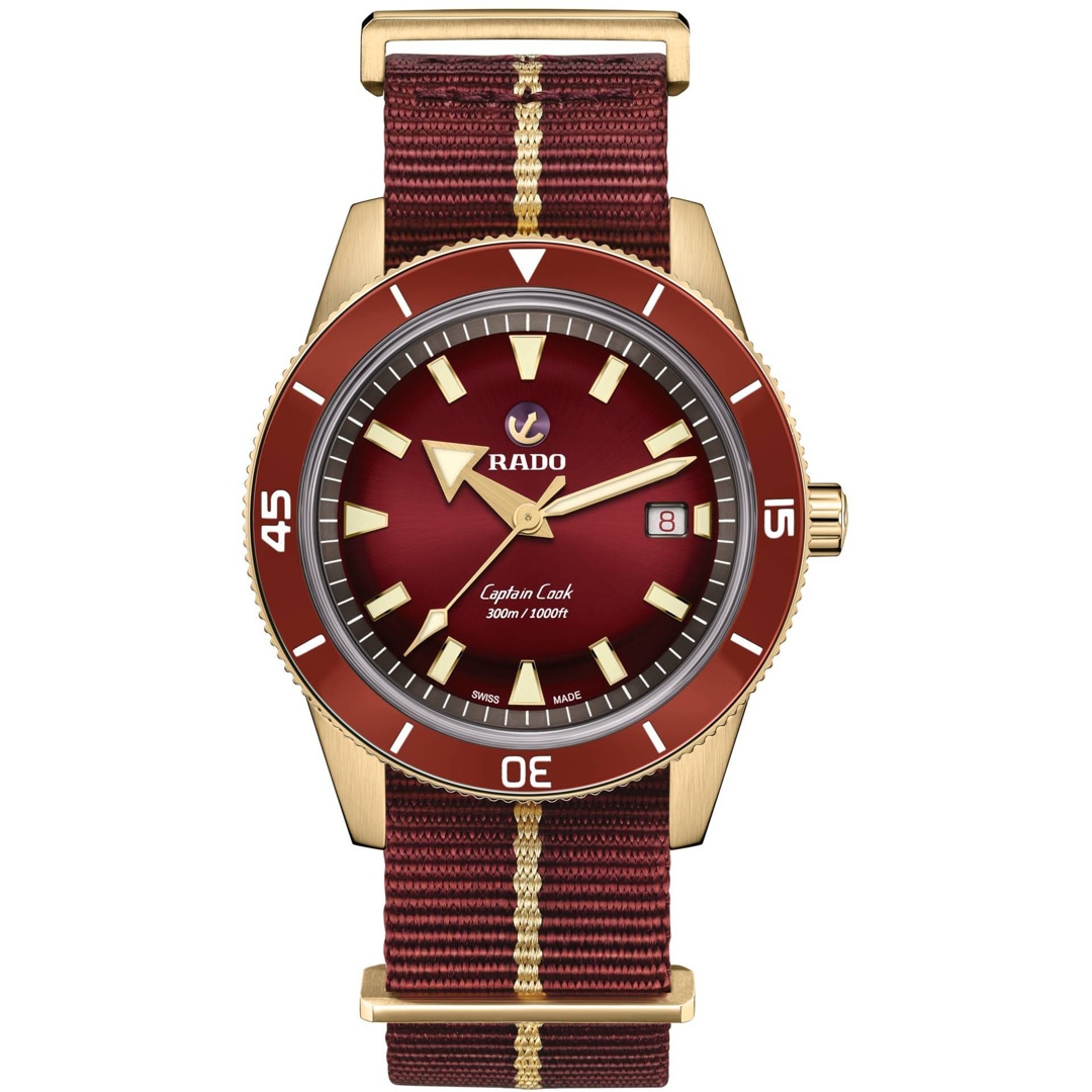 Rado Captain Cook XL Automatik Bronze / Nato rot