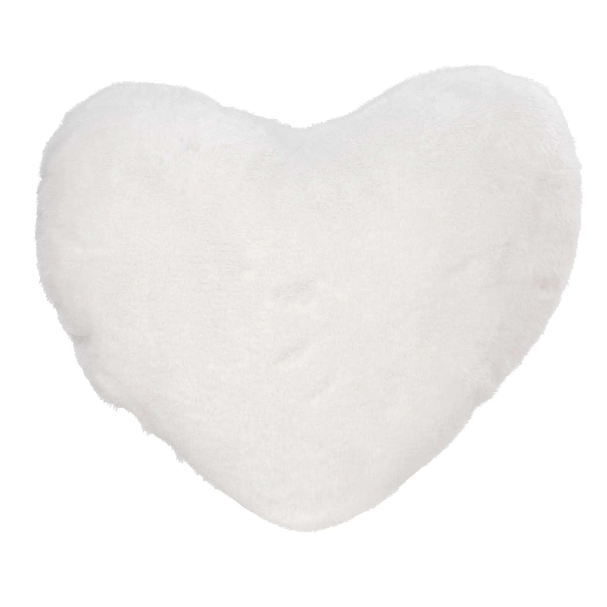 Attitudes Import Coussin Coeur Blanc Peluche