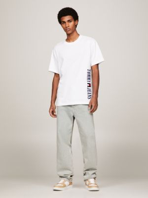 Camiseta de malha escovada com logo de arquivo