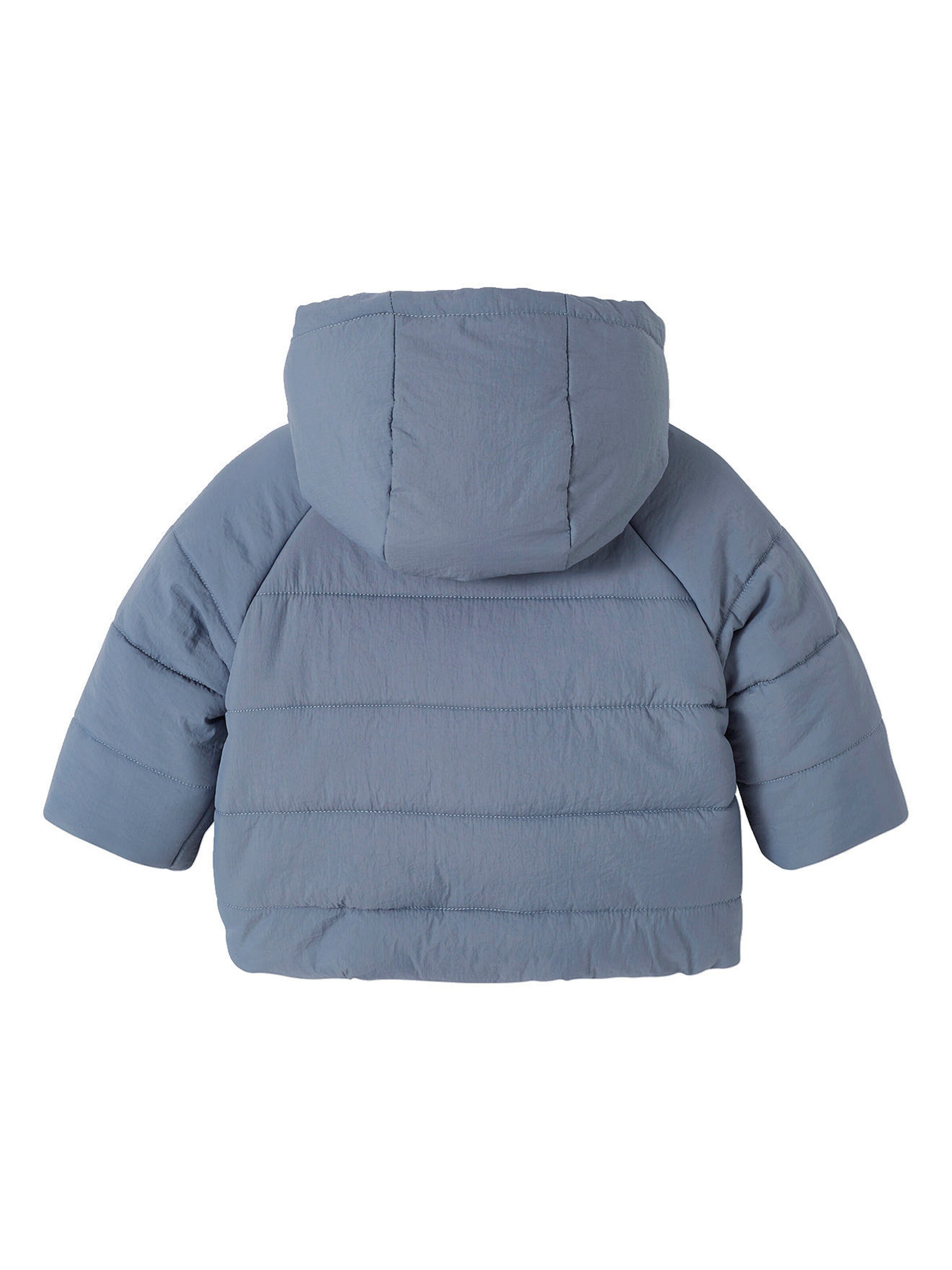 Vertbaudet Baby Winterjacke mit abnehmbarer Kapuze, Recycling-Polyester graublau