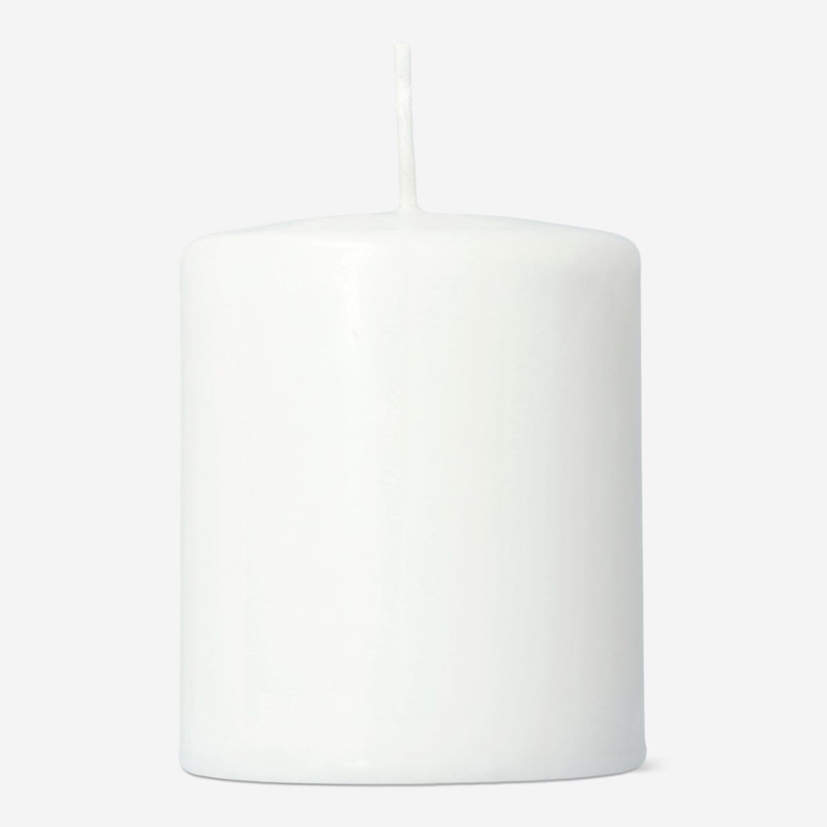 Hvidt rustikt bloklys - 8 cm