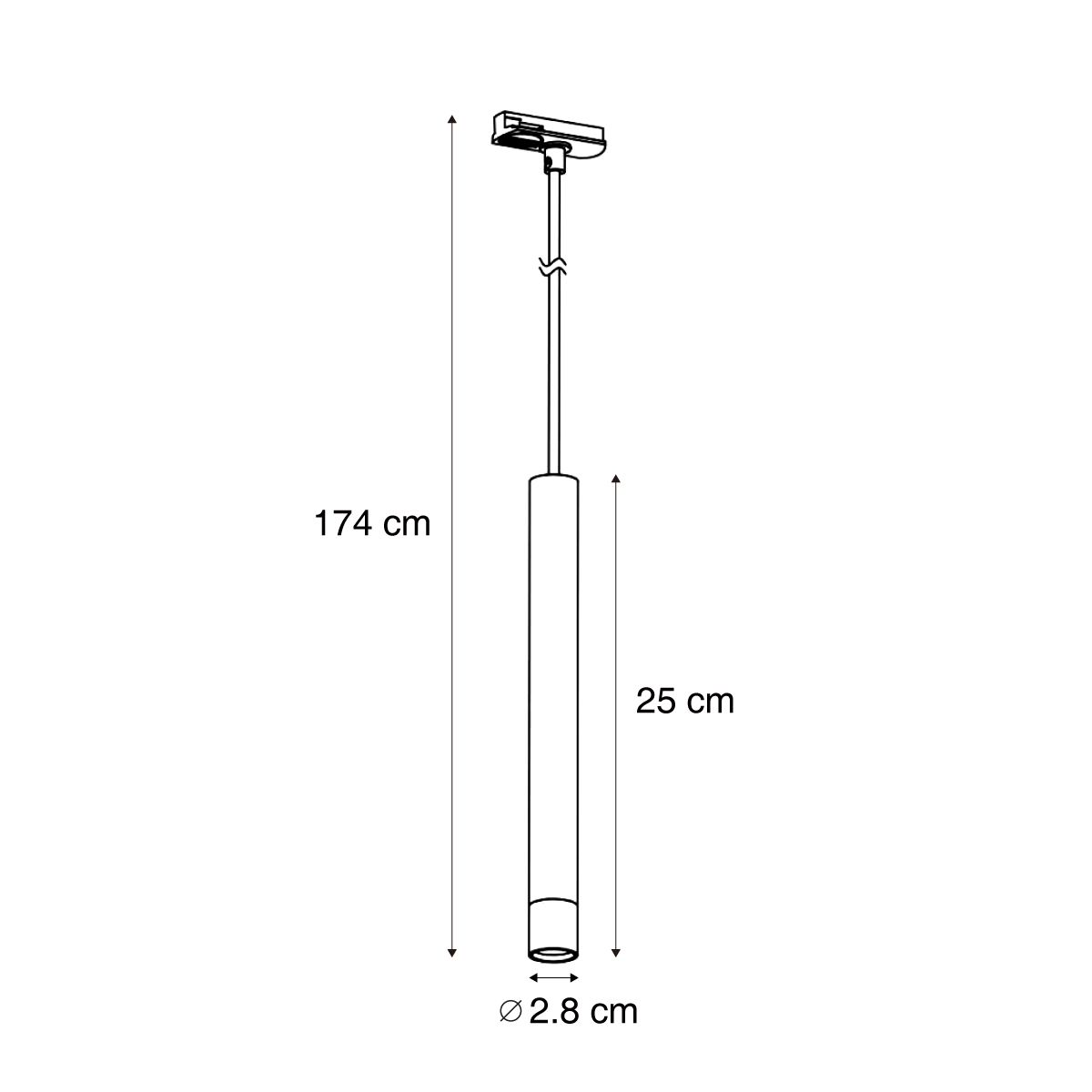 Moderne hanglamp beige met zwart voor railsysteem 1-fase - Iconic Frini