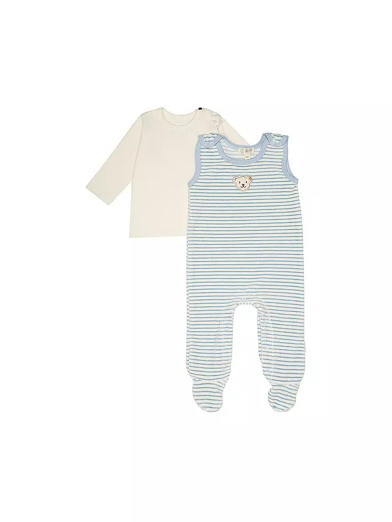 STEIFF Baby Strampler Set 2 teilig hellblau