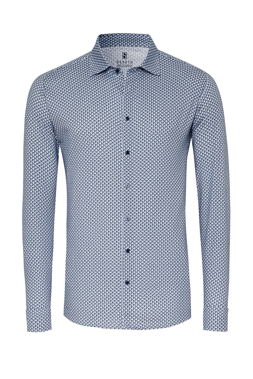 DESOTO Langarmhemd »Jerseyhemd Casual Kent langarm« Flexibler Stretch, mit modischem Allover-Print