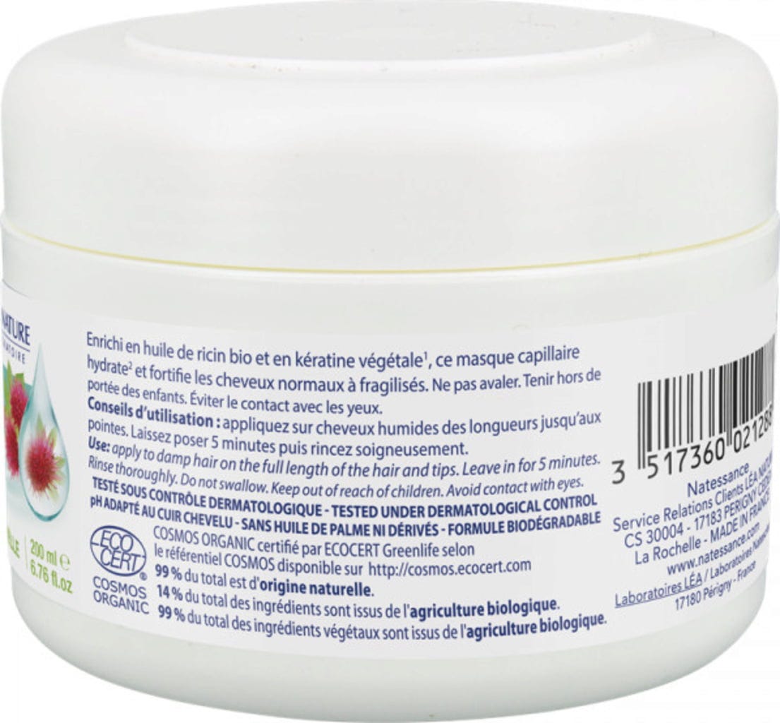 Natessance  Stärkende Haarmaske Rizinus & Keratin, 200 ml