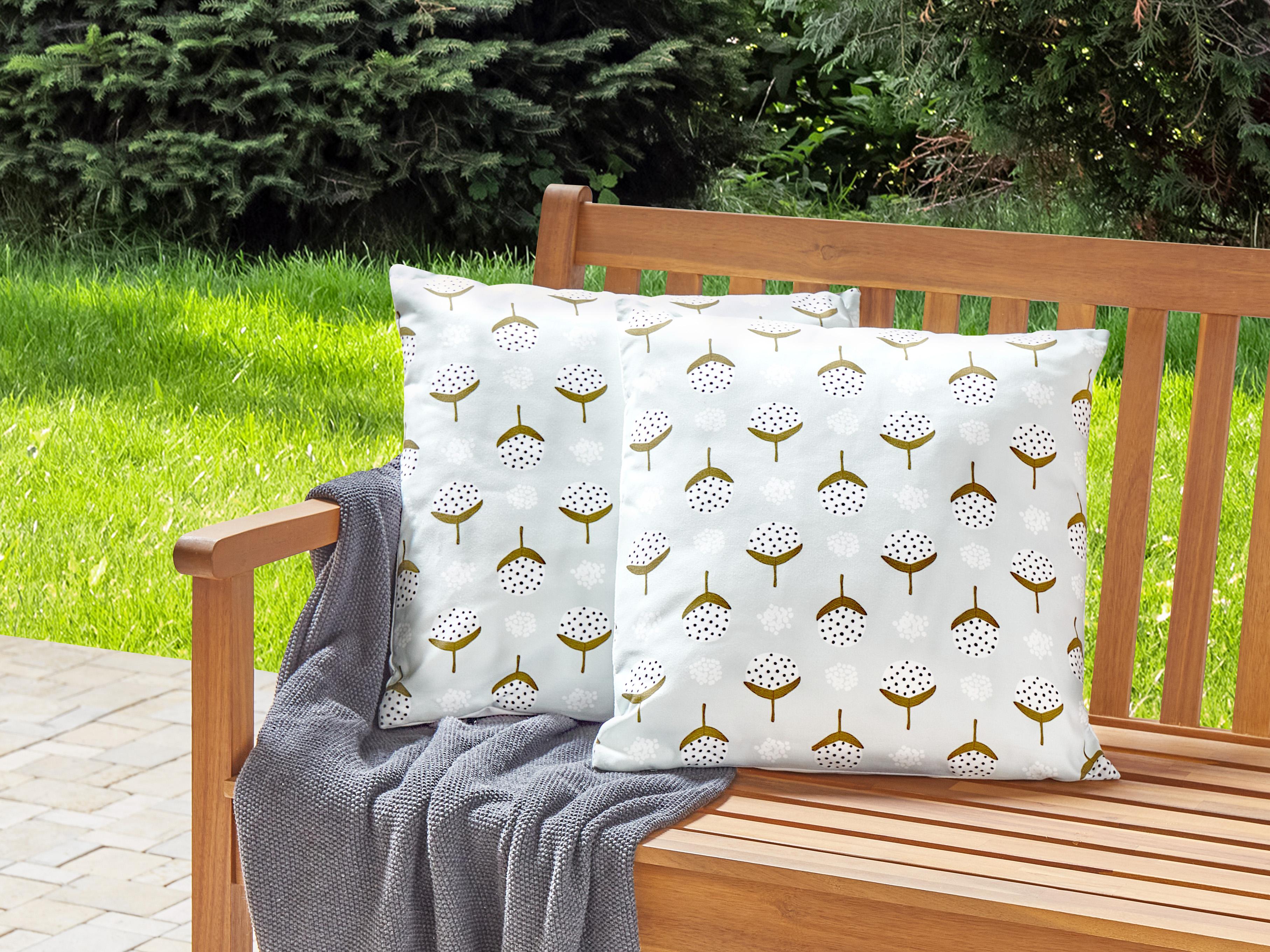Set van 2 tuinkussens CUNEO geometrisch patroon 45 x 45 cm Groen
