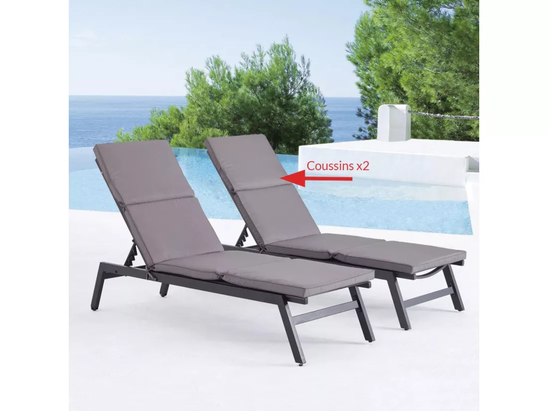Lot de 2 coussins pour transat