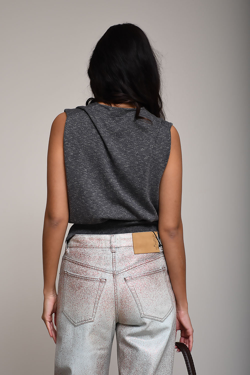 Flecked cotton waistcoat