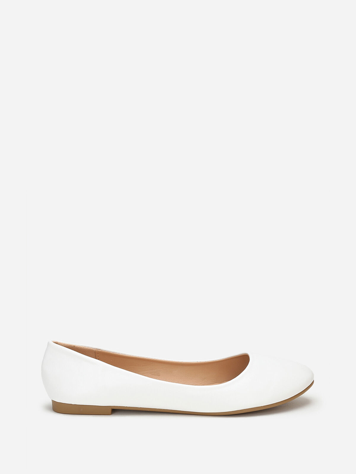 Ballerines à bout arrondi grandes tailles- Blanc