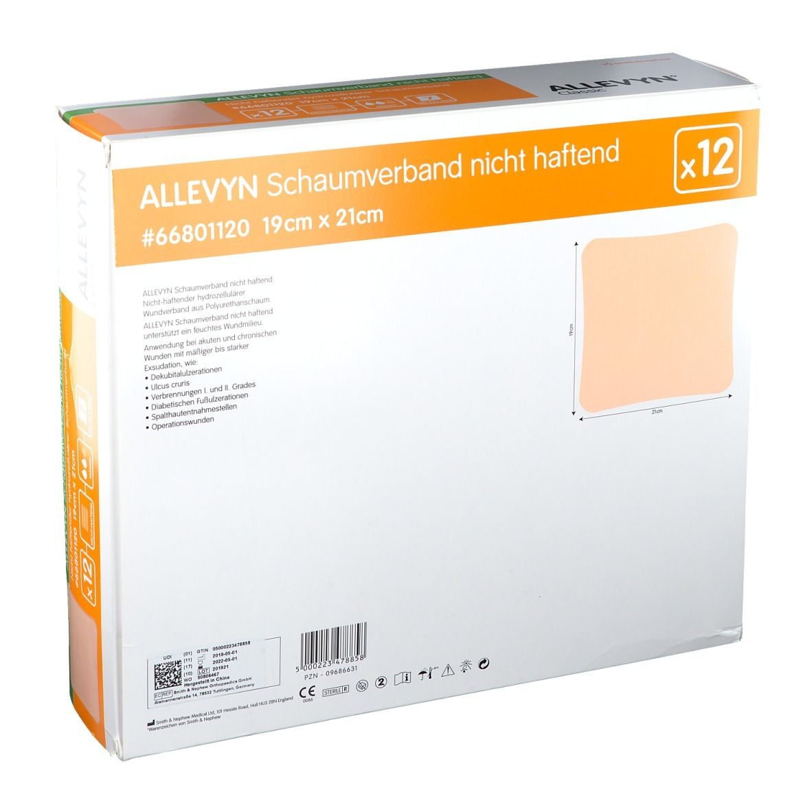 ALLEVYN® Schaumverband nicht haftend 19 x 21 cm