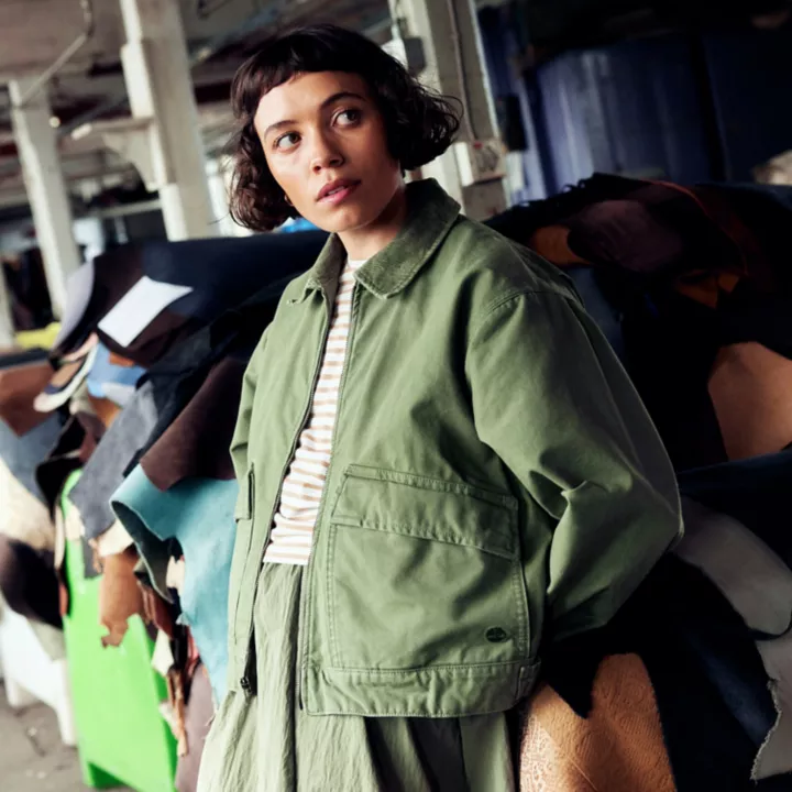 Veste en toile délavée Strafford pour femme en vert