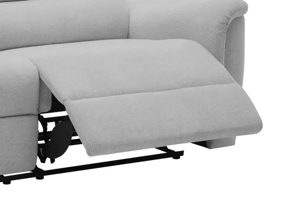 Canapé 3 places relax électrique en tissu gris clair CARTASIA