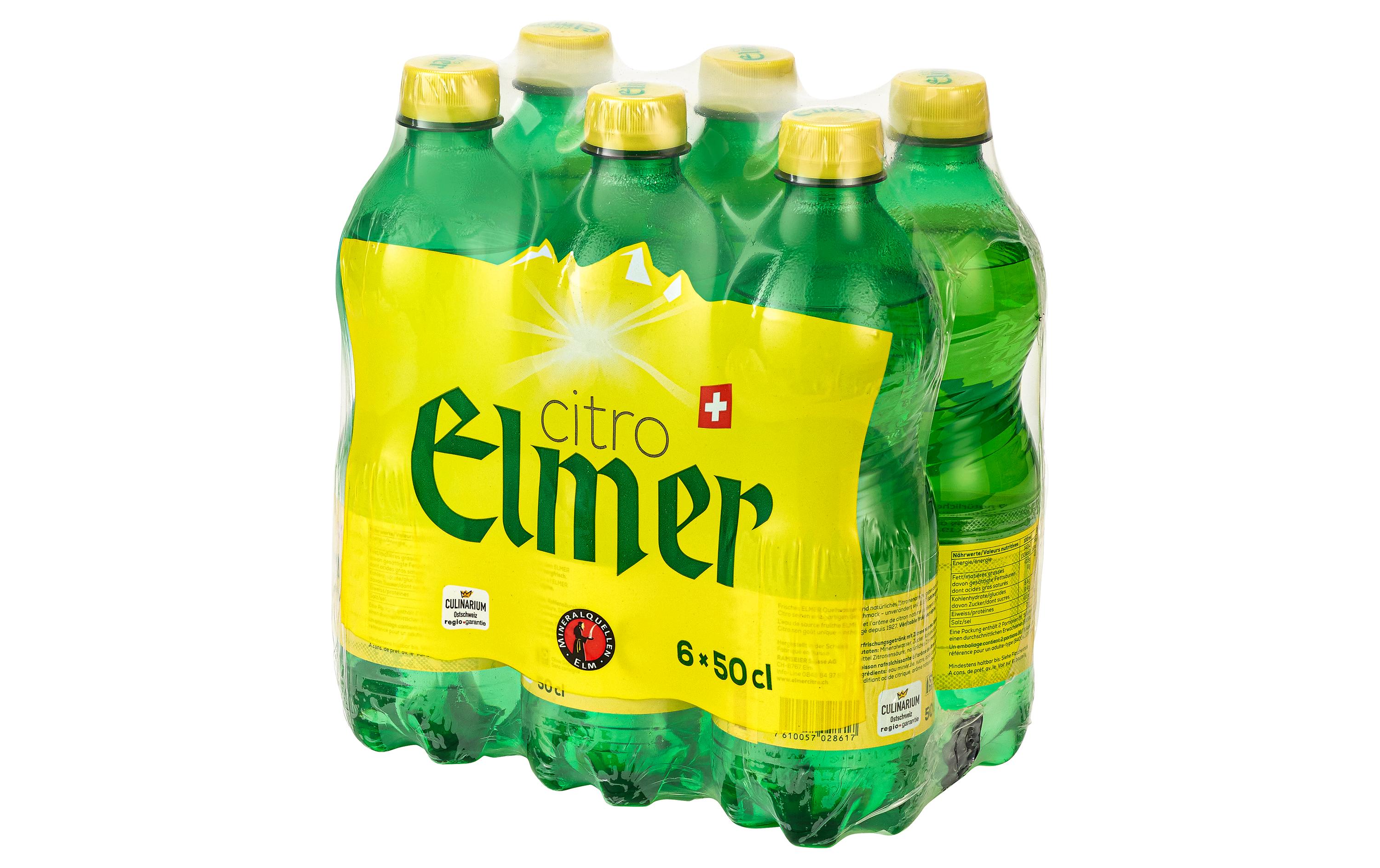 Soft-Drinks Citro 6 x 0.5 lFrisches Mineralwasser und natürliche Essenzen geben dem ELMER Citro seinen einzigartigen Geschmack.