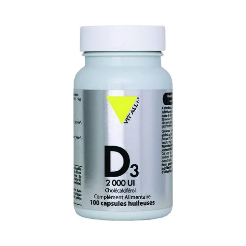 Vitamine D3 2000 UI (50mcg) Vit'all+ - 100 Capsules