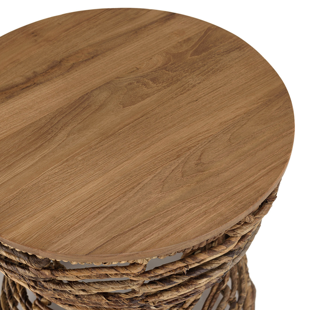 Macabane Tabouret assise amovible en bois de teck recyclé Sixtine bois - 41x41x46 cm