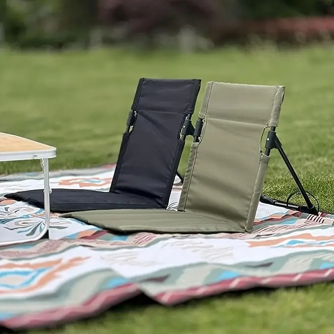 Faltbarer Outdoor Sitz Camping Stuhl Festival Sessel mit Tragetasche - Schwarz