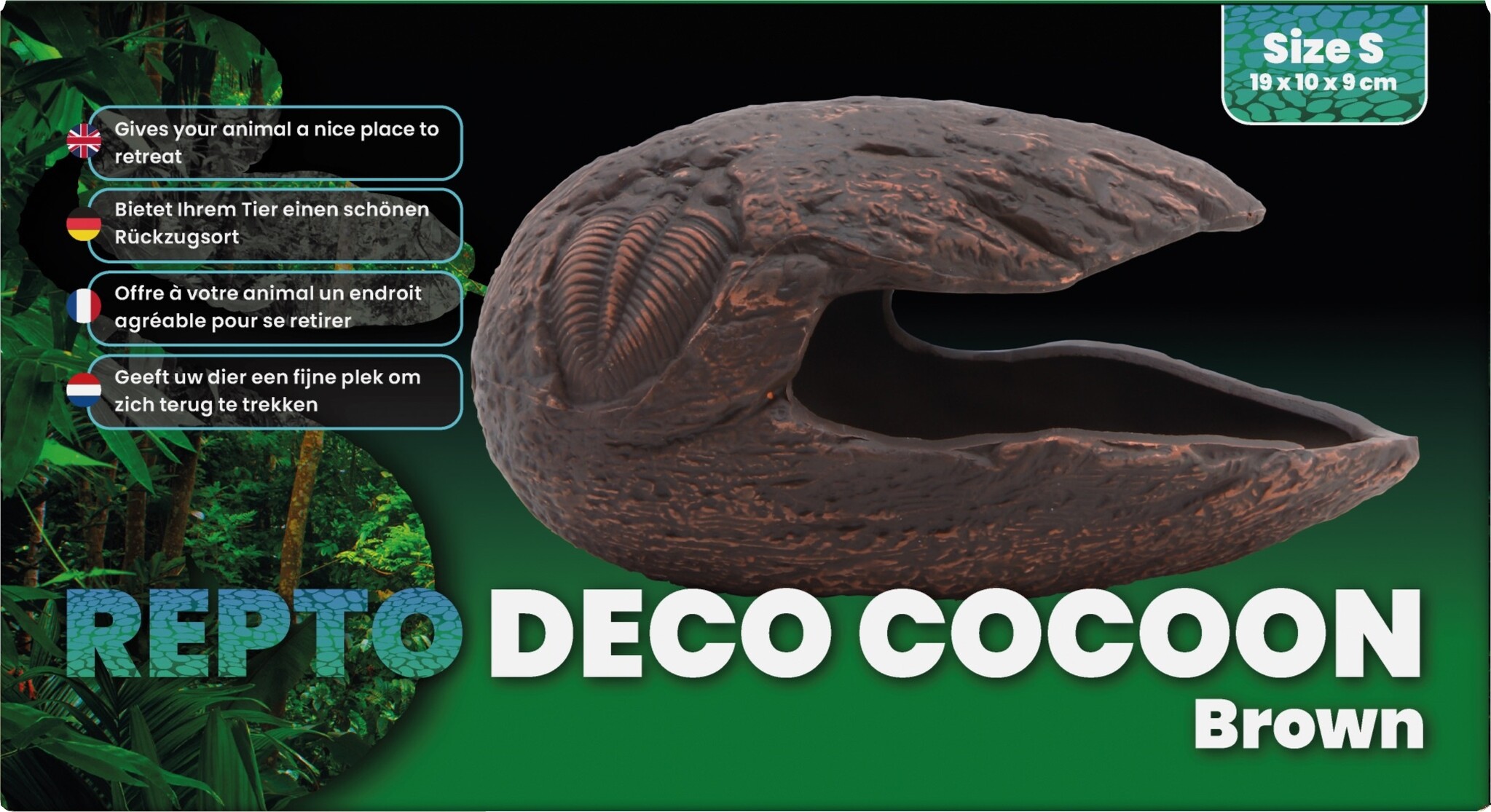 Repto Terrarium Deco Cocoon Schuilplaats Bruin S