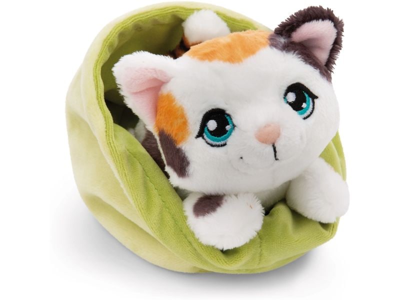 Nici Kuscheltier Katze gefleckt 12 cm Little Paws im Körbchen