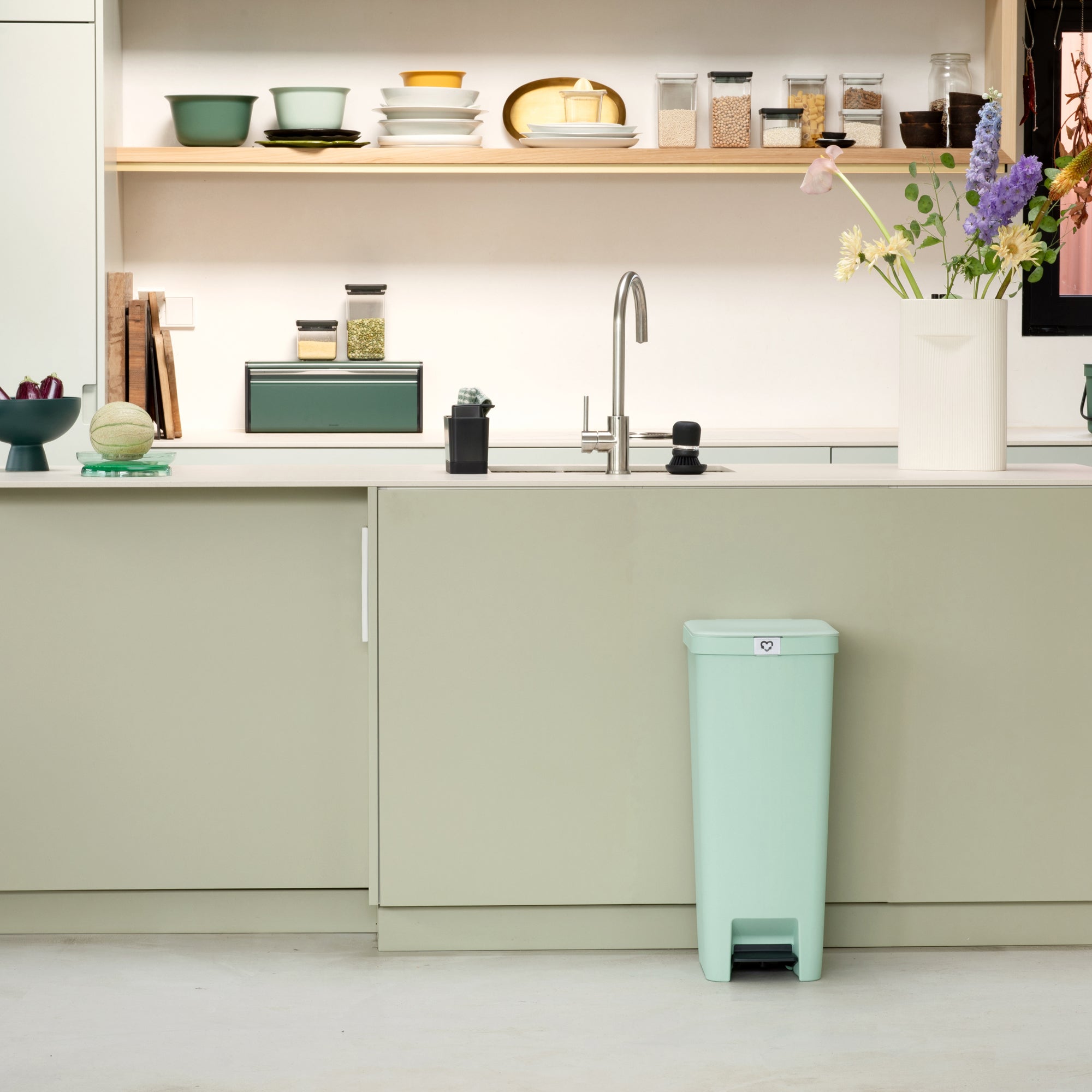 Brabantia StepUp Pedaalemmer 40 Liter - Jade Green