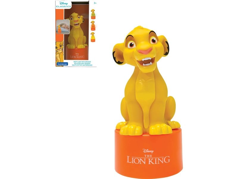 Lexibook Der König der Löwen Nachtlicht-Lautsprecher Gelb/O Angenehmes Nachtlicht mit 3D Figur