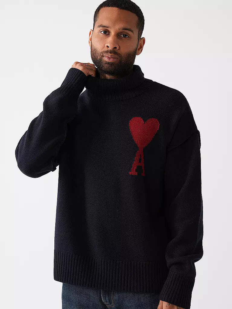 AMI PARIS Rollkragenpullover blau