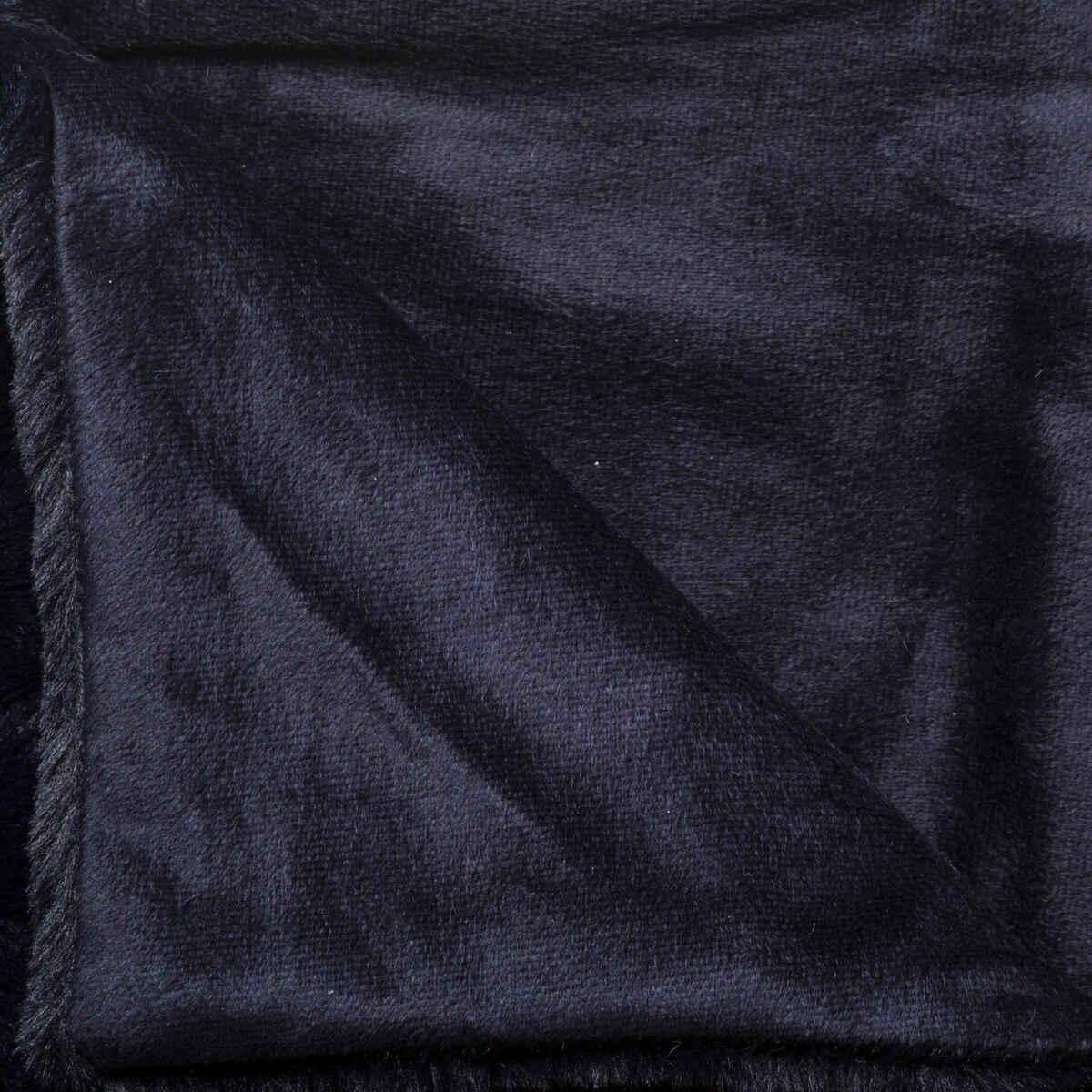 PLAID FOURRE BLEU NUIT 125X150CM