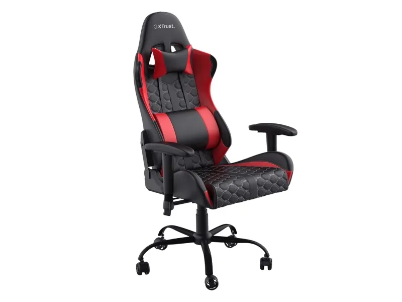 Trust Gaming GXT 708R Resto - Spillestol - ergonomisk - armstøtter - vippe - drejeled - metalramme, polyuretan-læder, elastisk stof - rød