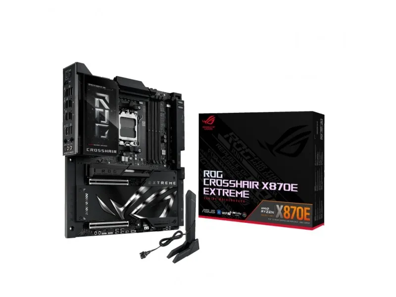 ASUS ROG CROSSHAIR X870E EXTREME - Bundkort - ATX - Socket AM5 - AMD X870E Chipset - USB4, USB-C 3.2 Gen2, USB 3.2 Gen 2, USB-C 3.2 Gen 2x2, USB 3.2 Gen 1 - Wi-Fi 7, Bluetooth, 5 Gigabit Ethernet, 10 Gigabit LAN - onboard grafik (CPU påkrævet) - HD A