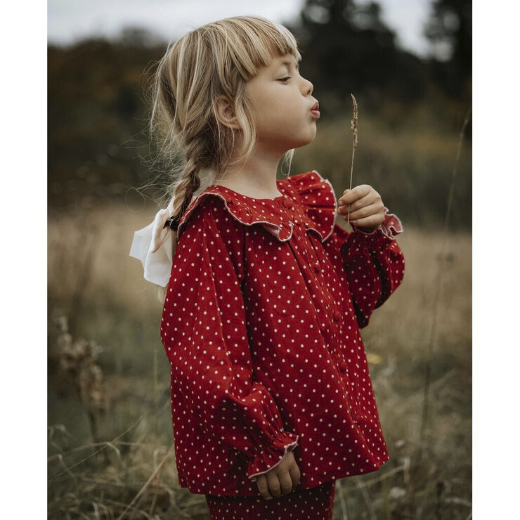Fliink DOLLY DOT LS BLOUSE Pompeian red