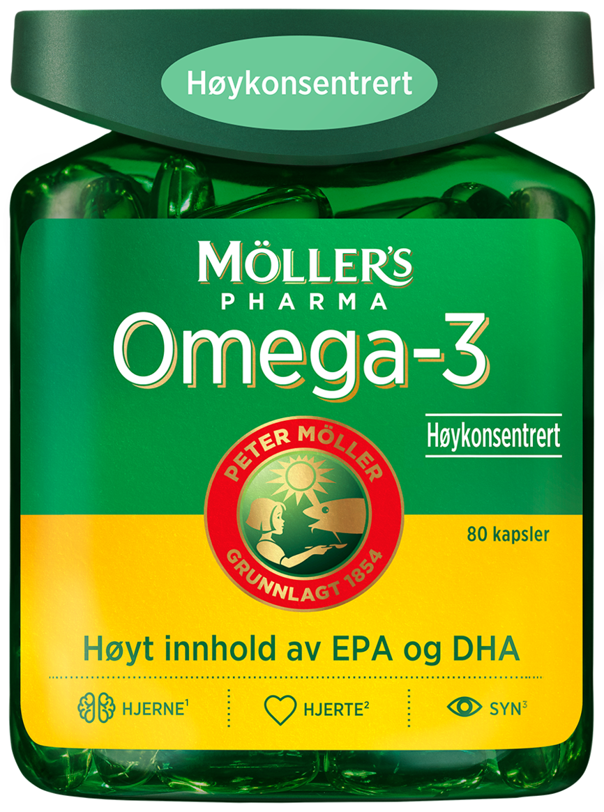 Møllers Omega-3 høykonsentrert 80 kapsler