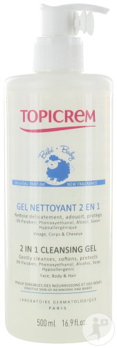 Topicrem Baby Gel Lavant Doux Peaux Sensibles Flacon-Pompe 500ml