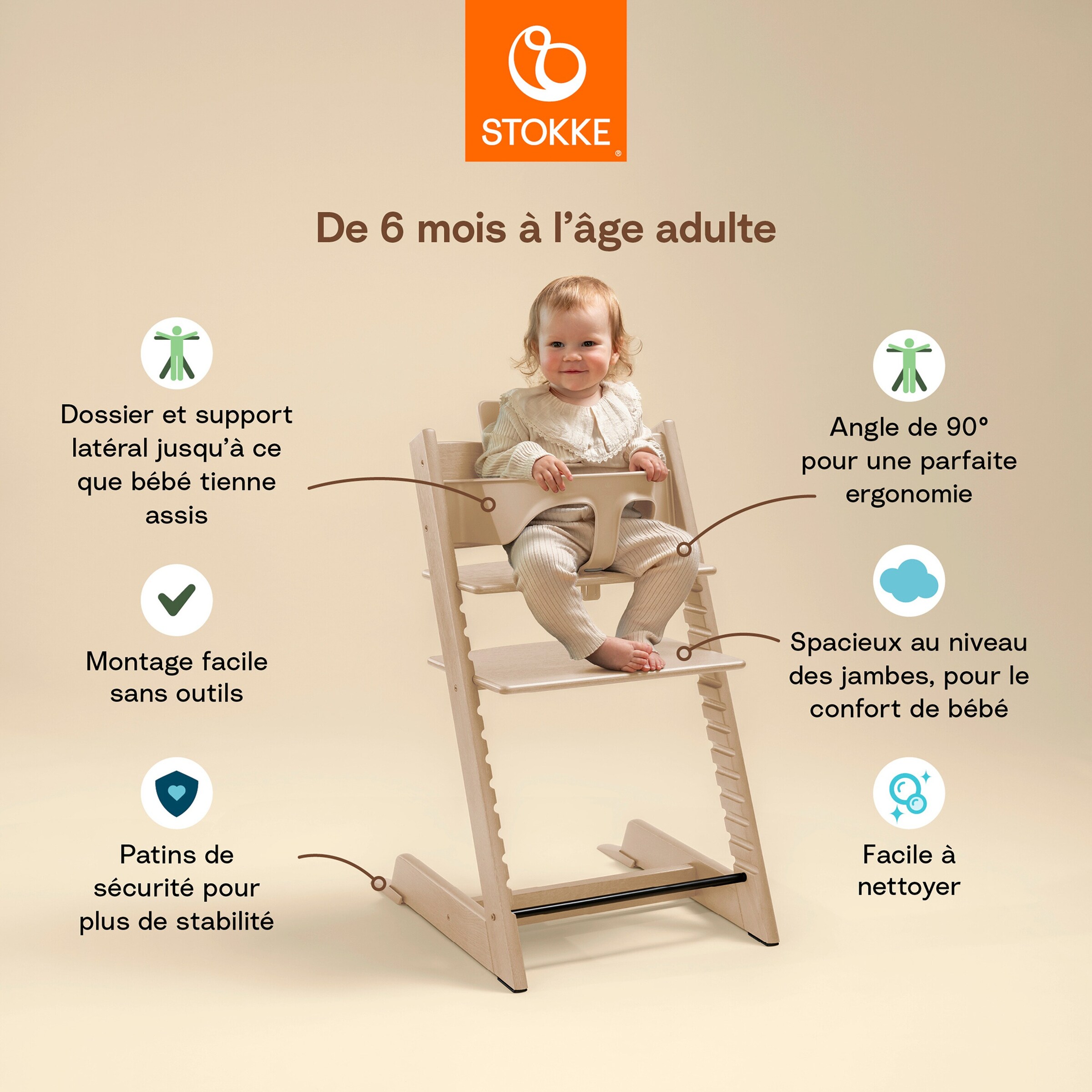 Stokke® - TRIPP TRAPP® Bundle Treppenhochstuhl inkl. Newbornset Light Grey & Babyset Stormgrey / Light Grey