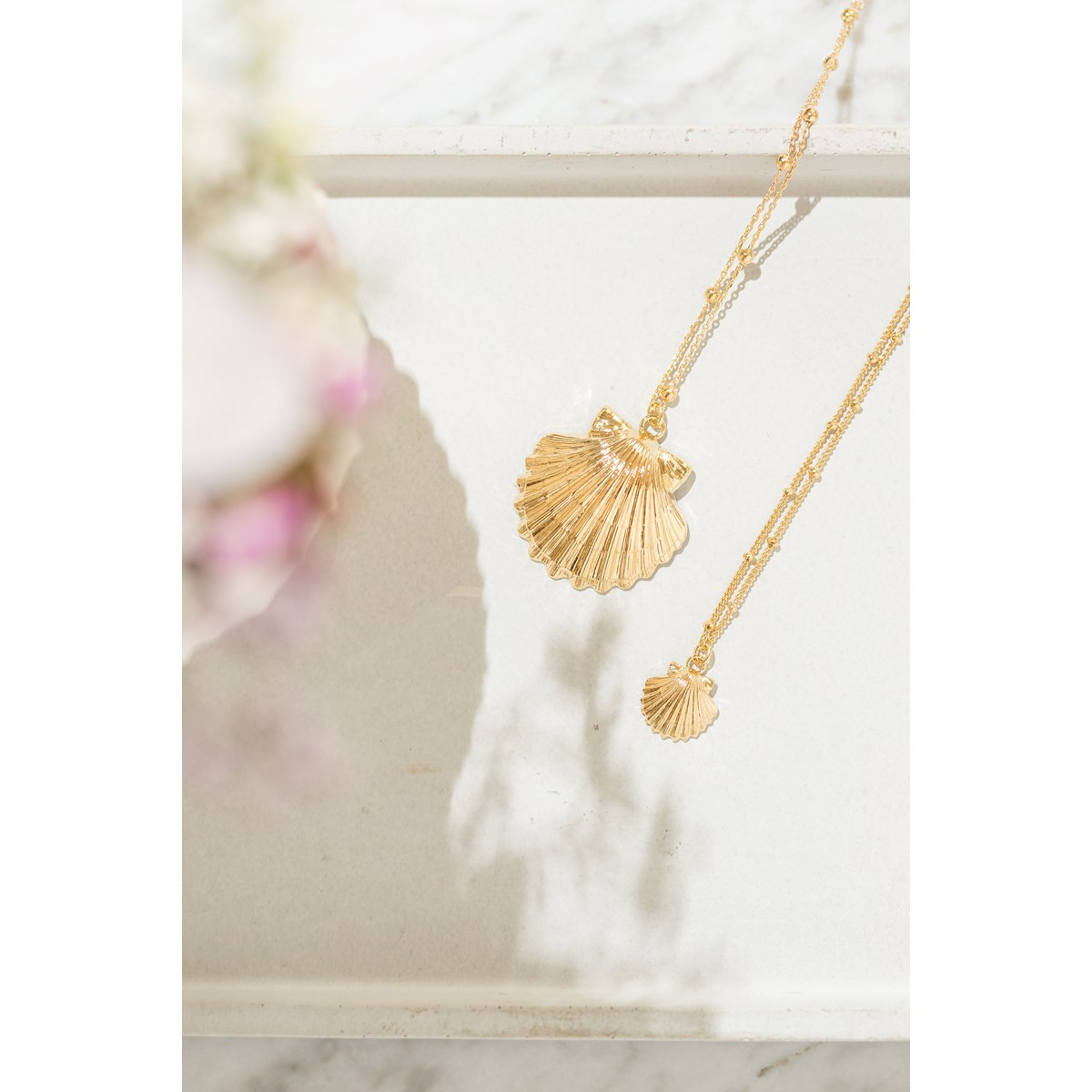 collier coquillage doré à l'or fin - NÉRÉE