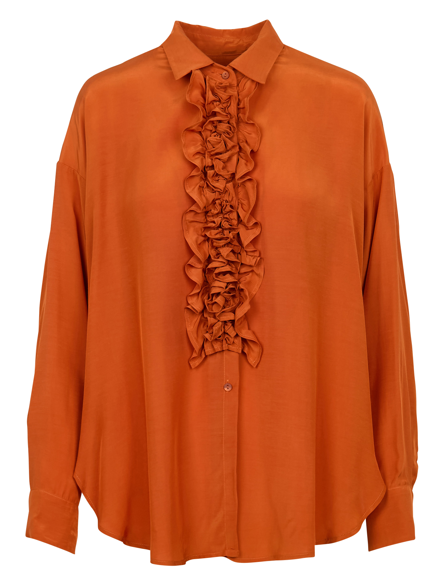 BILANCIA - Chemise droite à volants| Orange