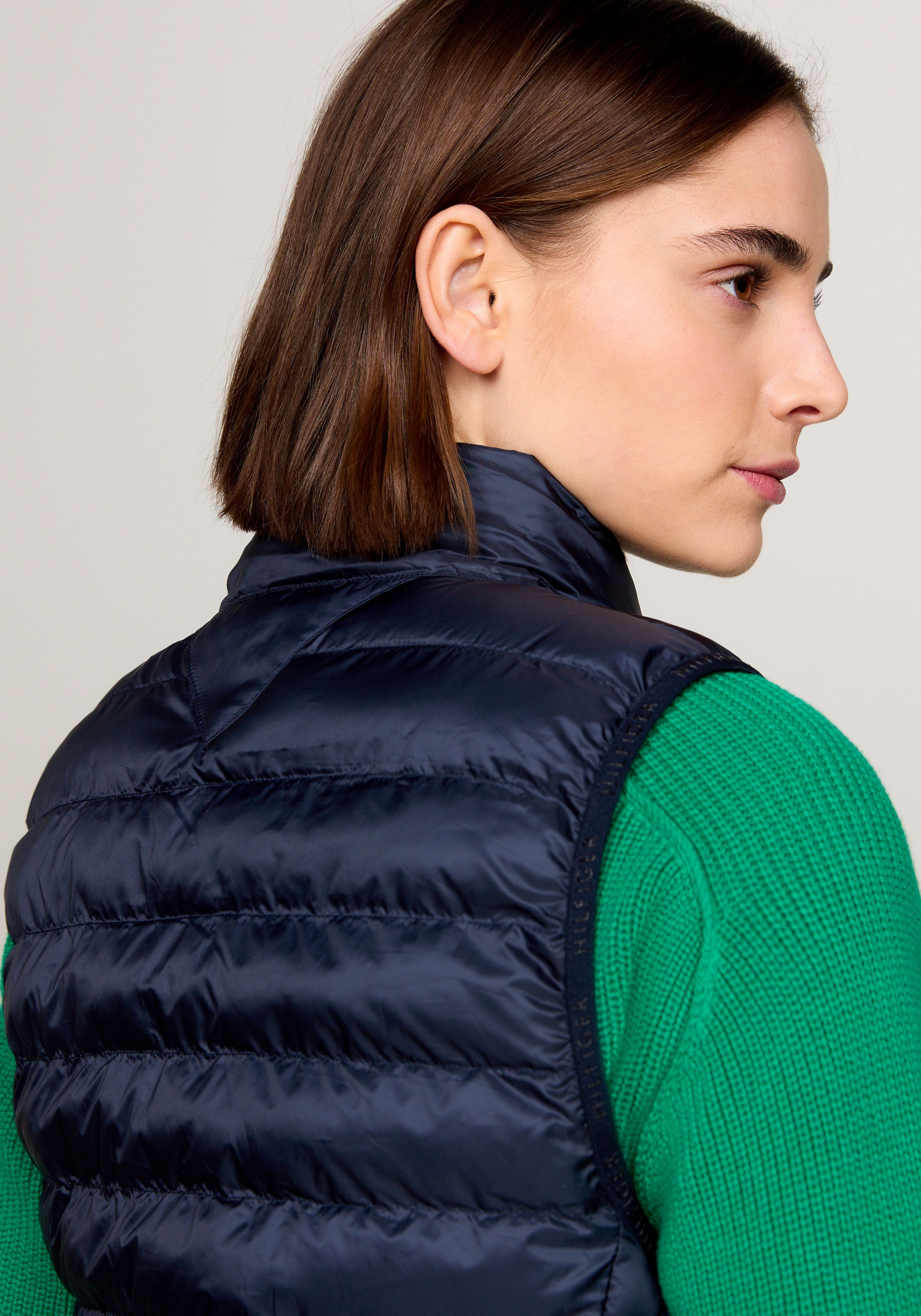 Tommy Hilfiger Steppweste »LW PADDED GLOBAL STRIPE VEST«, Reissverschlusstaschen