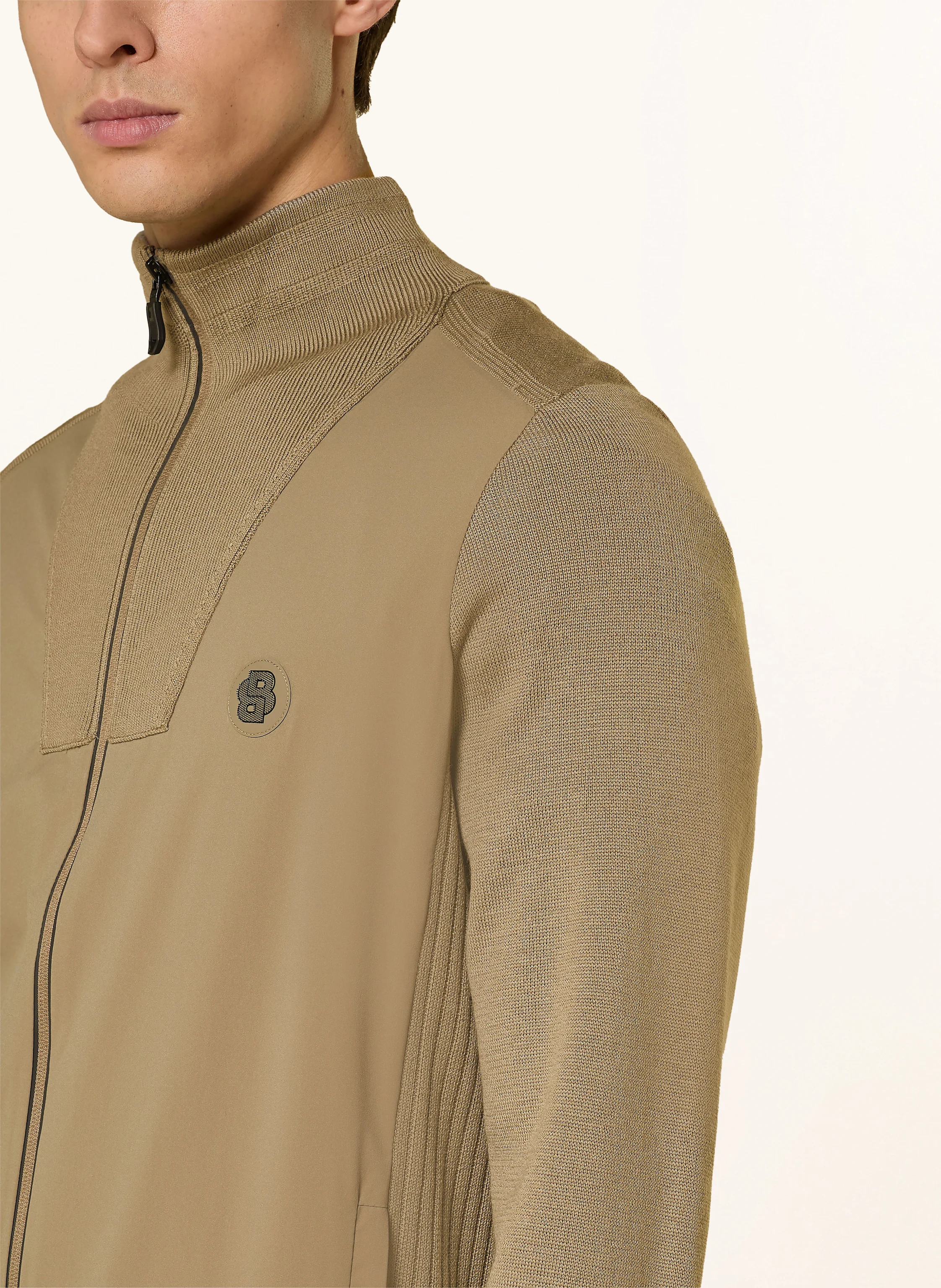 BOSS Strickjacke im Materialmix