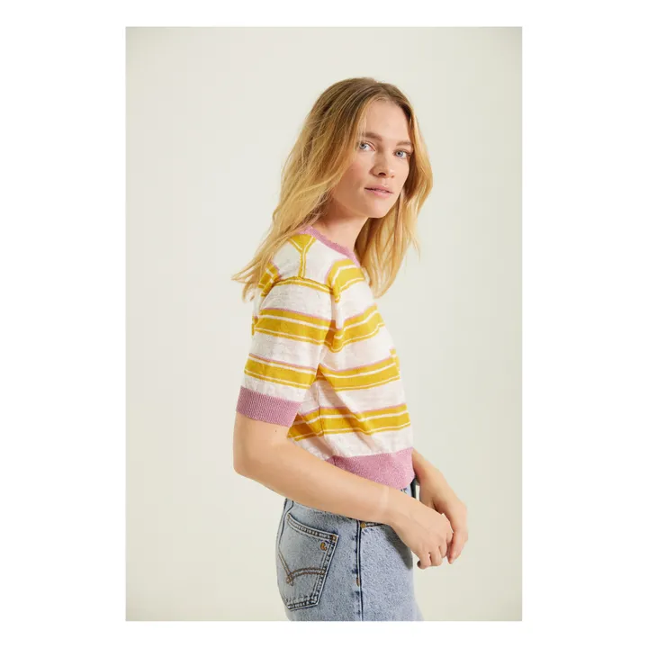 Tinsels Top Maille Adèle Lin | Jaune
