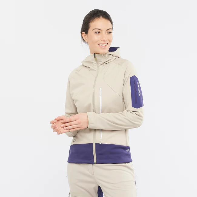 MTN GORE-TEX SOFTSHELL  Windjacke mit Kapuze durchgehendem Reißverschluss Damen