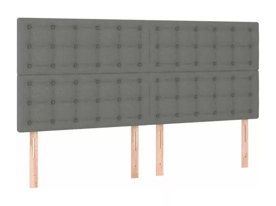 Sommier tapissier et matelas et LED Gris foncé 180x200 cm Tissu