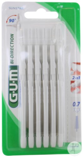 Gum Bi-Direction Brossette Interdentaire 0,7mm Ultra Microfine 6 Pièces
