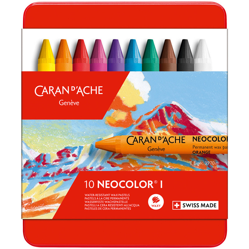Caran d'Ache Wachsmalstifte Neocolor I, 10 Stück, assortiert