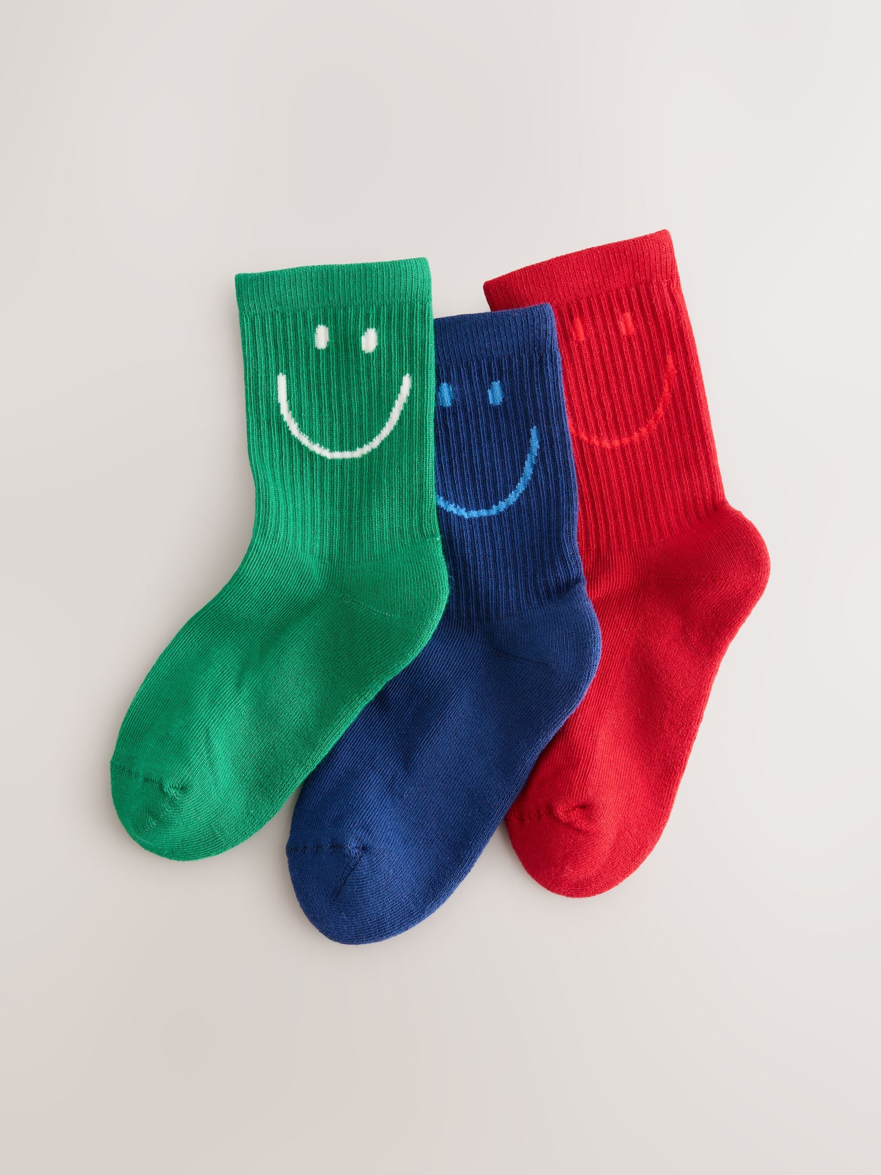 Rood, groen en blauw - 3 Paar enkelsokken met verzachte zool en hoog katoengehalte