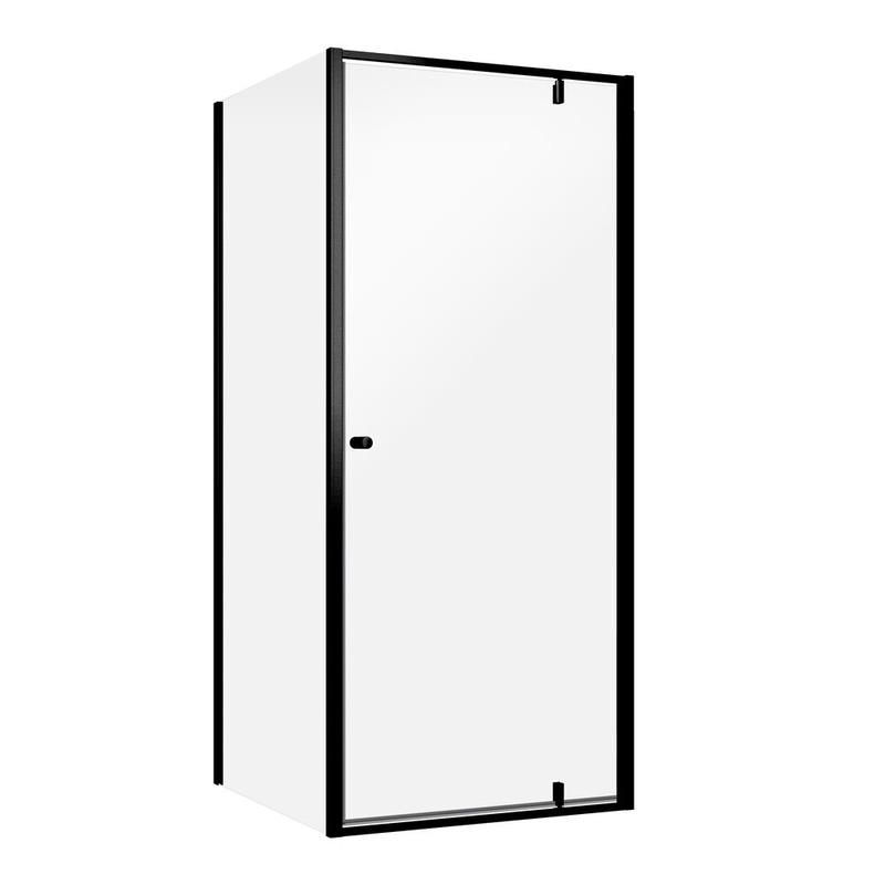 Sealskin Contour draaideur met zijwand 90x90x200 cm, 6 mm helder veiligheidsglas met antikalklaag Mat zwart