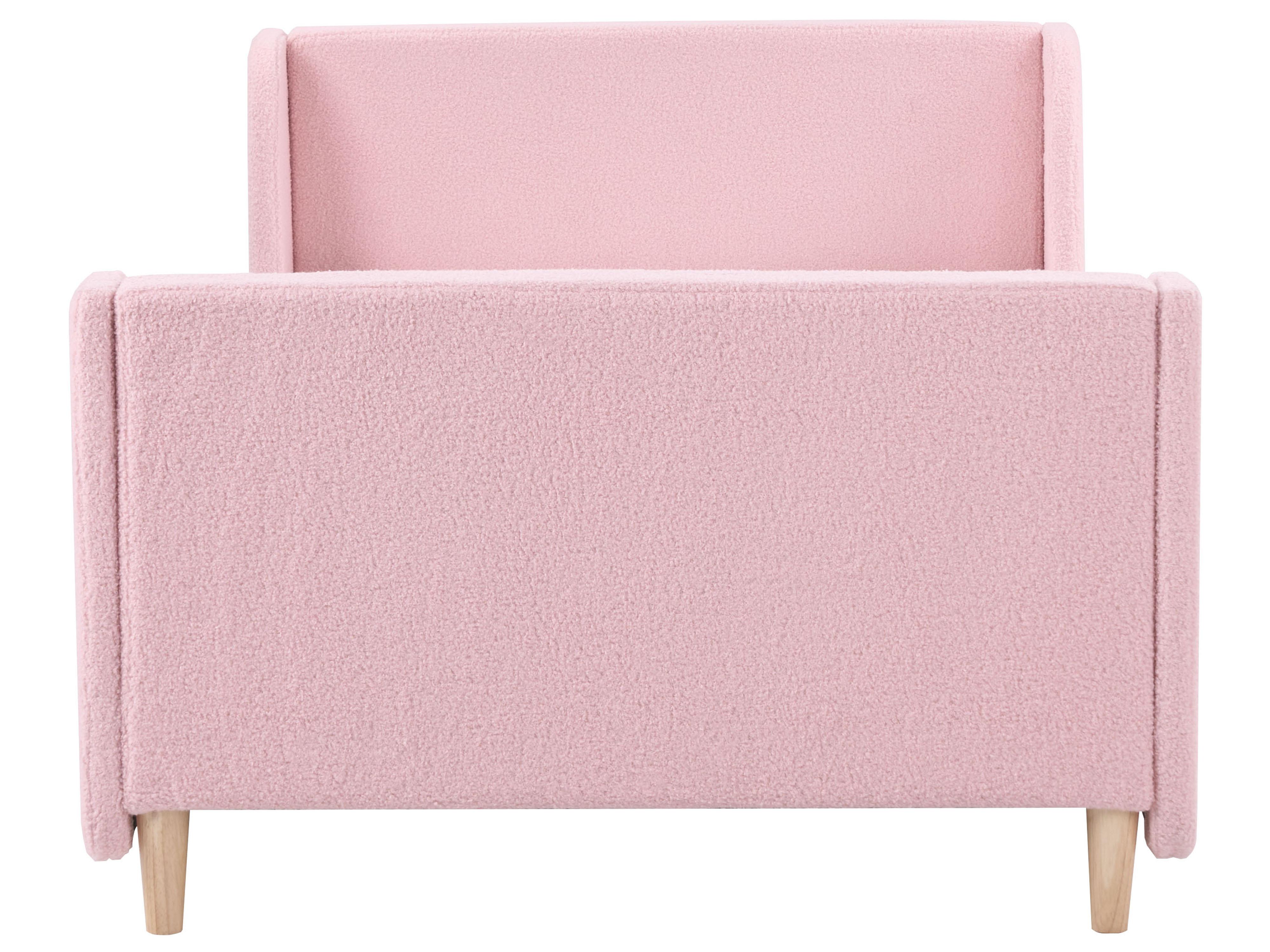 Kinderbed Bouclé LAYE 90 x 200 cm Roze